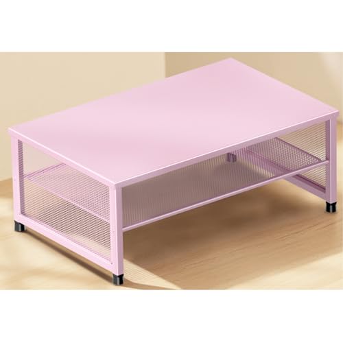 ECOLOVI 2-Tier Computer Monitor Stand Riser, Printer & Laptop Stand, Office Desk Accessories, Workspace Desk Organizer for Home Office Supplies, Pink - color: Pink, size: 2-Tier