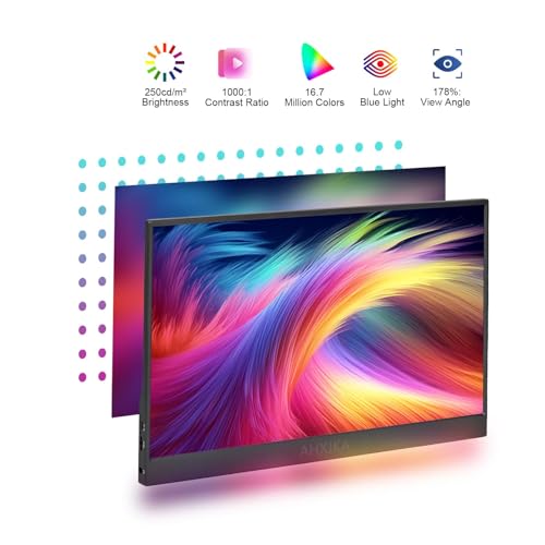15.6" Touchscreen Portable Monitor FHD 1080P IPS/HDR Laptop Screen Extender for Gaming and Computer Display, Travel Monitor with Speaker Compatible with Laptop PC Phone PS Xbox Switch - size: 15.6" Touchscreen