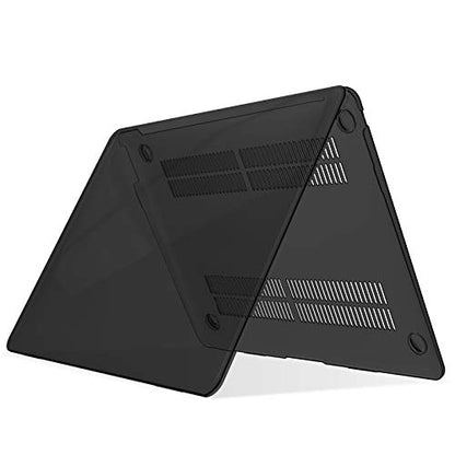 IBENZER Compatible with New MacBook Air 13 inch Case 2022 2021 2020 M1 A2337 A2179 A1932, Plastic Hard Shell Case with Keyboard Cover for Mac Retina Display with Touch ID, Crystal Black, MMA-T13CYBK+1 - color: Crystal Black