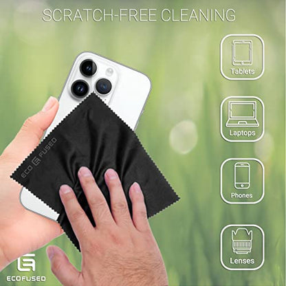 Eco-Fused Microfiber Cleaning Cloths - 12 Pack - for Cleaning Glasses, Spectacles, Camera Lenses, iPad, Tablets, Phones, iPhone, Android Phones, Laptops, LCD Screens and Other Delicate Surfaces - color: Black/Grey (12 Pack)