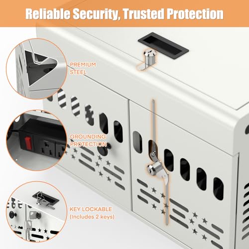 12-Device Charging Cabinet -Lockable Charging Station for iPad, Chromebook,Laptop&Tablet- American Style Charging Cabinet with Cord Management Ideal for Classrooms & Offices (Grayish White) - size: 12 Tablet/Chromebook(White)