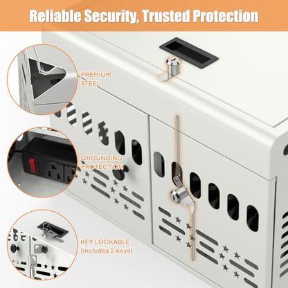 12-Device Charging Cabinet -Lockable Charging Station for iPad, Chromebook,Laptop&Tablet- American Style Charging Cabinet with Cord Management Ideal for Classrooms & Offices (Grayish White) - size: 12 Tablet/Chromebook(White)