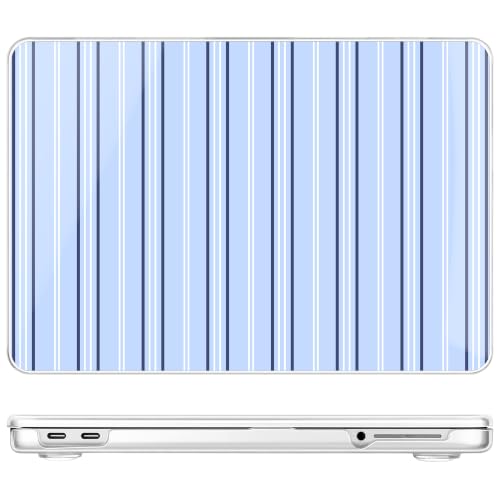 May Chen Compatible with MacBook Neo 13 inch Case 2026 Model A3404, Plastic Hard Shell,Keyboard Cover,Screen Protector,Dust Plug, for MacBook Neo 13" with A18 Pro Chip, Blue Striped - color: Blue Striped