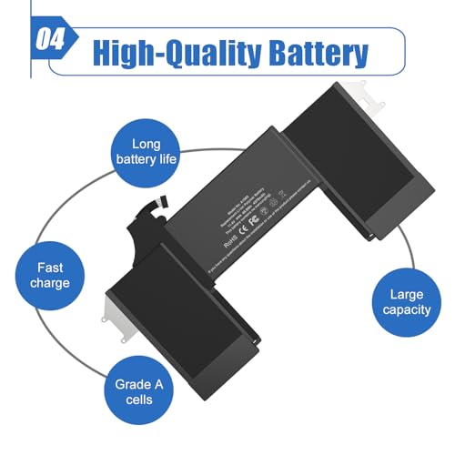 A1965 Laptop Battery Replacement for MacBook Air 13" Retina A1932 (2018-2019) A2179 2020 (EMC 3184 3302), Laptop Battery A1965 11.4V 49.9Wh 4379mAh - size: 11.42*5.87*0.18 inch A1965