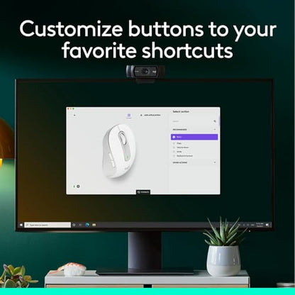 Logitech Signature M650 Wireless Mouse Small to Medium Sized - Off White | 2-year battery, silent clicks, customizable side buttons, compatible with PC, Mac, and Chromebook - color: Off White