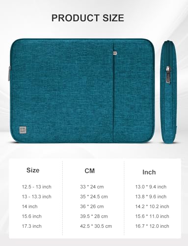 DOMISO Laptop Case Laptop Sleeve Cover Compatible with 15 inch MacBook Air M4/A3241 2025, M3/A3114,M2/A2941,15 inch MacBook Pro A1990 A1707,Compatible with Dell XPS 15 Plus with Pocket, Teal - color: Teal, size: 14 inch