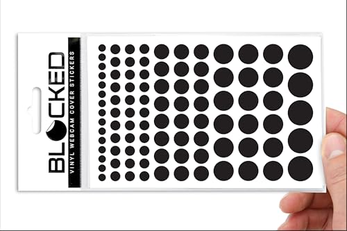 The Original Vinyl Webcam Cover Stickers | Restickable & Stackable Privacy Covers | for All Camera-endable Devices | 5-Sizes | 95 Black (Muted Matte)