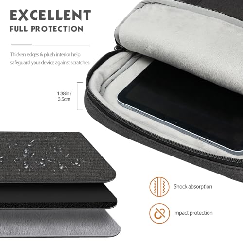 MoKo 13.3-14 Inch Laptop Sleeve Bag Carrying Case with Accessory Pocket | Fits MacBook Pro 14-inch M3/M2, MacBook Pro 13-inch M2/M1, MacBook Air 13.6-inch M2 and Surface Pro 9/8, Black & Gray - color: Black & Gray, size: 13.3-14 Inch