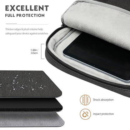 MoKo 13.3-14 Inch Laptop Sleeve Bag Carrying Case with Accessory Pocket | Fits MacBook Pro 14-inch M3/M2, MacBook Pro 13-inch M2/M1, MacBook Air 13.6-inch M2 and Surface Pro 9/8, Black & Gray - color: Black & Gray, size: 13.3-14 Inch