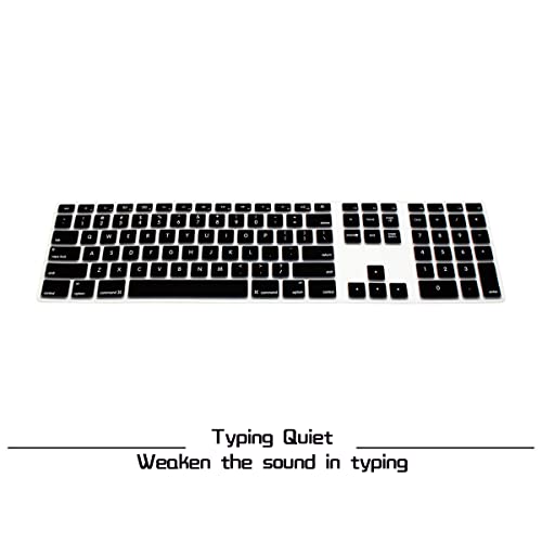 HRH Black Silicone Keyboard Skin Cover for iMac Wired USB Full Size Keyboard with Numeric Keypad A1243(G6 MB110LL/B and MB110LL/A) - color: Black