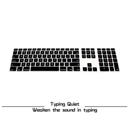 HRH Black Silicone Keyboard Skin Cover for iMac Wired USB Full Size Keyboard with Numeric Keypad A1243(G6 MB110LL/B and MB110LL/A) - color: Black