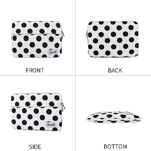 Canvaslife Waterproof 13-Inch Laptop Sleeve with Pocket for 13.3-Inch Laptop and MacBook Air/Pro 13 (Black Dot Pattern) - color: New Black Dot, size: 13 inch/13.3 inch