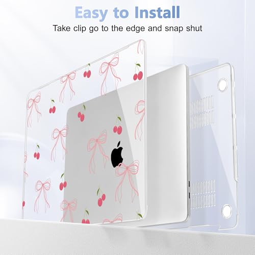 May Chen for MacBook Pro 13 inch Case 2022 2021 2020 Release A2338 M2 M1 A2289 A2251, Plastic Crystal Hard Shell Case Cover for MacBook Pro 13 inch Touch Bar Fits Touch ID, Bow - color: Bow