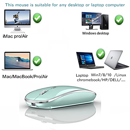 Wireless Mouse for MacBook Pro MacBook Air MacBook Laptop Mac iMac Desktop Computer Chromebook Win7/8/10/11 PC HP Dell Laptop (Blue) - color: BLue