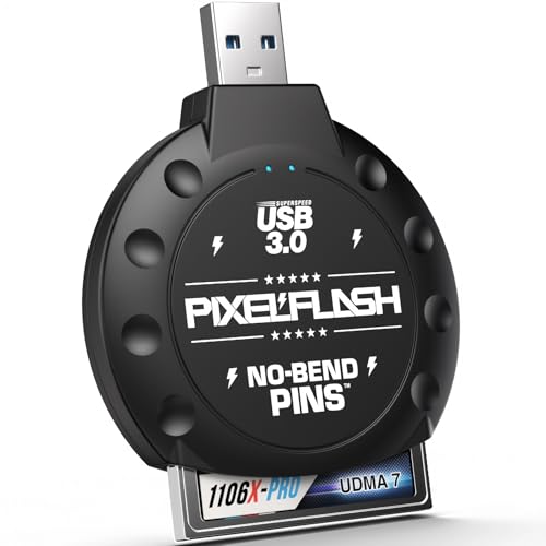 CF Card Reader (Black) - Compact Flash Memory Card Adapter with USB 3.0, 5GB/s File Transfer, No-Bend Pins, Supports UDMA-7, Anti-Slip & Anti-Scratch, Compatible with Most Brands & OS - color: Black, style: CF Classic