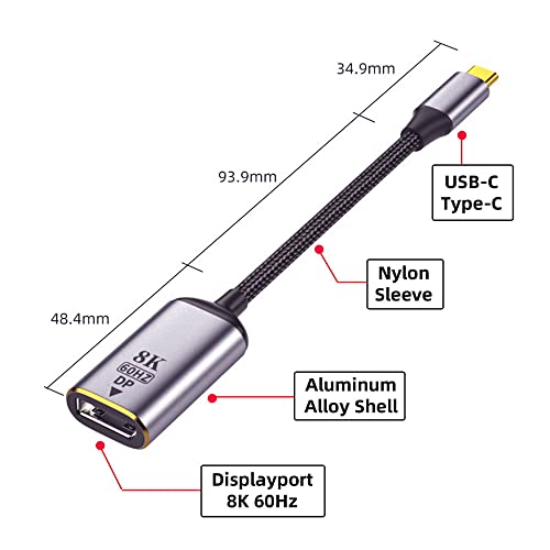 USB4 USB-C Type-C Source to Displayport DP Female Cable Display 8K 60HZ UHD 4K Monitor Displays - style: USB-C to DP