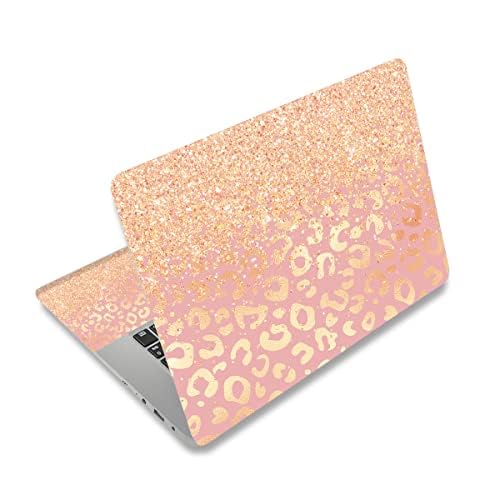 DINKY Laptop Skin Sticker Decal, 16" 16.5” 17” 17.3 inch Laptop Universal Reusable Vinyl Skin Stickers Art Cover Decal Notebook PC Personalized Protector (Light Orange) - color: Leopard Print 02