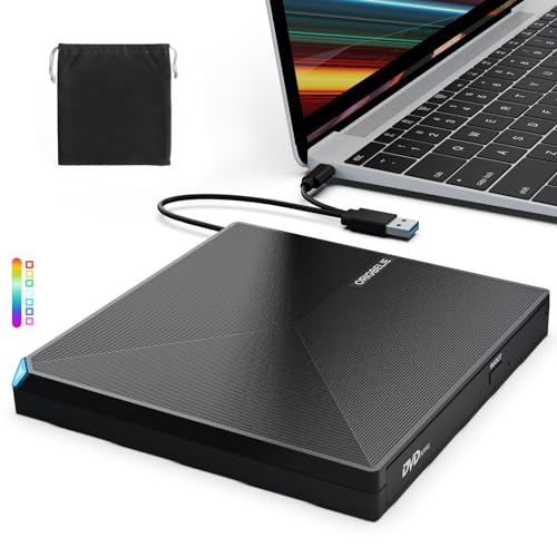 ORIGBELIE External CD DVD Drive, Portable USB C & A USB 3.0 DVD +/-RW Player Burner Reader Writer Optical CD ROM Disc Drive for MacBook Laptop iMac Desktop PC Windows 11/10/8/7/XP Linux Mac OS - size: 5.6" x 5.6" x 0.7"