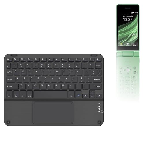 BoxWave Keyboard Compatible with Sharp Aquos Keitai 3 - SlimKeys Bluetooth Keyboard with Trackpad, Portable Slim TouchPad - Jet Black