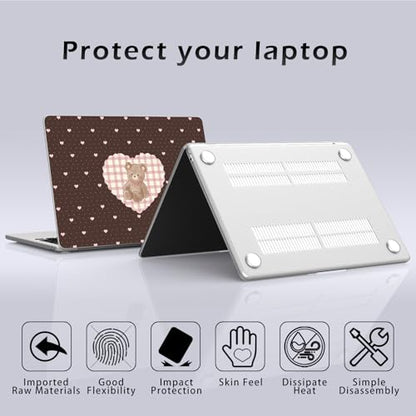 Compatible with MacBook Neo 13 inch Case 2026 Cute Bear Love Heart | Release Model A3404 with A18 Pro Chip | Protective Hard Shell Matte Cover for MacBook Neo 13'' - color: Bear Heart, size: MacBook Neo 13 inch