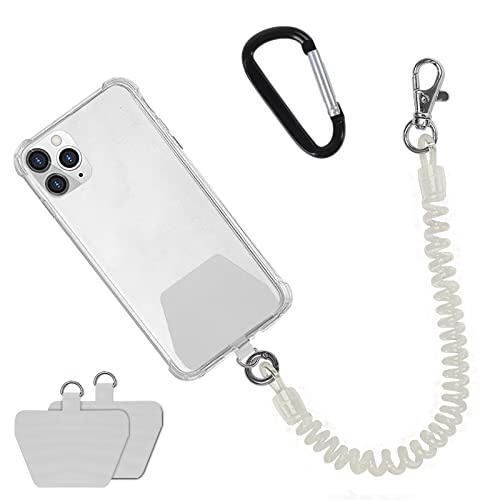 Doormoon Phone Tether with Patch, Universal Straps 2 Pcak Anchor for Skiing Kayaking Fishing Paddles Anti-drop Lanyard Compatible for iPhone Samsung Pixel Most Smartphones (Transparent) - color: Transparent - 2 Pack