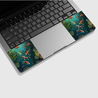 Universal Laptop Skin Sticker with 2 Wrist Pad Skins, Waterproof Scratch Resistant Vinyl Laptop Cover Decal, Cut to Fit for 11–15.6 Inch MacBook HP Dell Lenovo, Koi Pond - color: Koi Pond