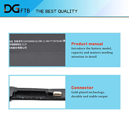 G3HTA040H G3HTA041H Keyboard Battery for Microsoft Surface Book 2 15-Inch | Performance Base Model 1793 Model 1813 Series G3HTA063H HNR-00001 11.36V 62.2Wh/5473mAh