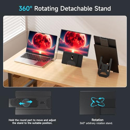 Laptop Screen Extender Portable Monitor, Dual 16.1" 1080P FHD Frameless Screen, Detachable Monitor Extender for Laptop, Fit for 13-17" Laptops, Compatiable with Windows/Mac/Chrome/Android (N2-16.1")