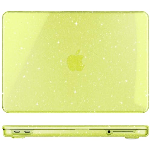 May Chen Compatible with MacBook Neo 13 inch Case 2026 Model A3404, Plastic Hard Shell,Keyboard Cover,Screen Protector,Dust Plug, for MacBook Neo 13" with A18 Pro Chip, Glitter Citrus - color: Glitter Citrus