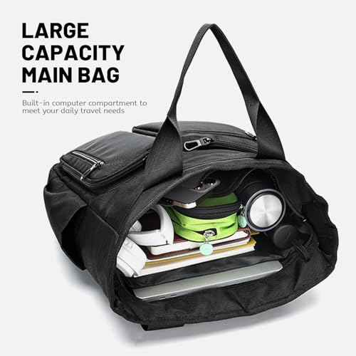 mygreen Tokyo Tote Messenger Backpack Convertible Tote Bag and Backpack, Fits 15.6" Laptop - color: Black-1688