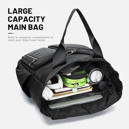 mygreen Tokyo Tote Messenger Backpack Convertible Tote Bag and Backpack, Fits 15.6" Laptop - color: Black-1688
