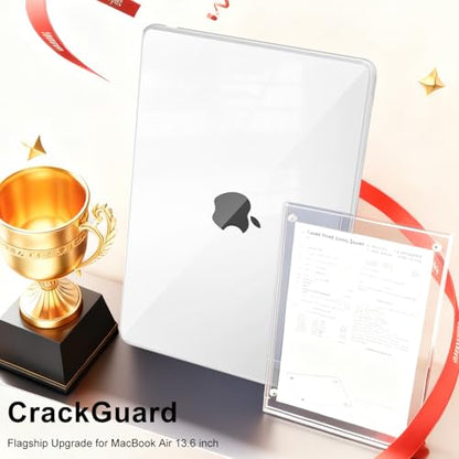 AKIT Scratch Resistant Border Glow Case Compatible with MacBook Air 13 inch 2025 2024 2023 M4 M3 M2 Sturdy Protective Laptop Hard Shell Model A3240 A3113 A2681 with Keyboard & Screen Cover, Clear - color: Crystal Clear