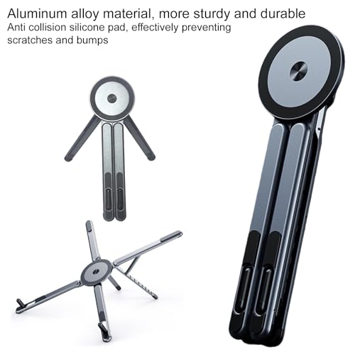 Multi-Purpose Portable Magnetic Stand, Suitable for Smartphones, Pad，Laptop， AluminumAlloy Material,Suitable fortraveling, Official Working and Leisure, and Home Entertainment (E05-gray)