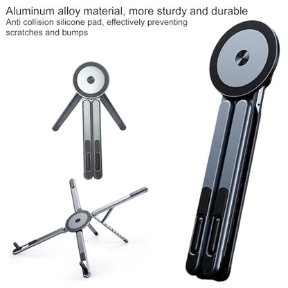Multi-Purpose Portable Magnetic Stand, Suitable for Smartphones, Pad，Laptop， AluminumAlloy Material,Suitable fortraveling, Official Working and Leisure, and Home Entertainment (E05-gray)