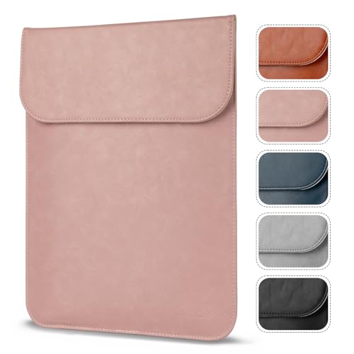 Allinside 15-16 inch Laptop Sleeve Case Compatible with MacBook Pro 16 2021-2026/MacBook Pro 15 2016–2019, Waterproof PU Leather Laptop Sleeve Bag Protective Vertical Case Cover, Pink - color: Pink, size: 15.6 in for Macbook Pro15/Pro 16