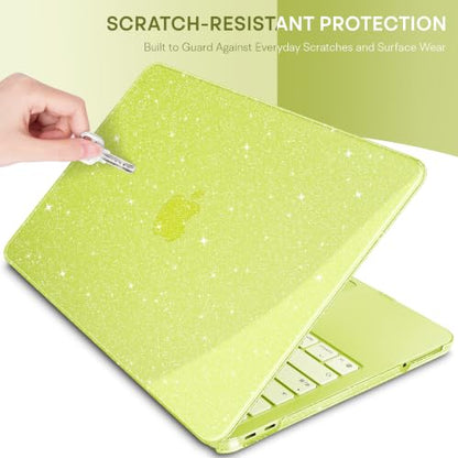 May Chen Compatible with MacBook Neo 13 inch Case 2026 Model A3404, Plastic Hard Shell,Keyboard Cover,Screen Protector,Dust Plug, for MacBook Neo 13" with A18 Pro Chip, Glitter Citrus - color: Glitter Citrus
