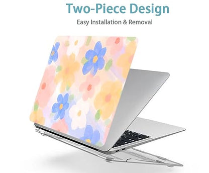 LanBaiLan Compatible with MacBook Air 13 inch Case M5 2026 M4 2025 M3 M2 2024-2022 A3449 A3240 A3113 A2681, 13.6 Plastic Hard Shell Case & Keyboard Cover, Watercolor Flower - color: Watercolor Flower