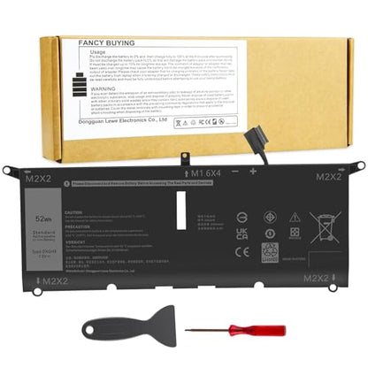 DXGH8 0H754V H754V G8VCF G8VCF6C HK6N5 Battery for Dell Inspiron 13 7000 7390 7391 2-in-1 5390 5391 14 7400 7490 Latitude 3301 E3301 XPS 13 9370 9380 2019 Vostro 5390 5391, P113G001 P82G P82G001 - size: 11.18*3.9*0.2inch DXGH8