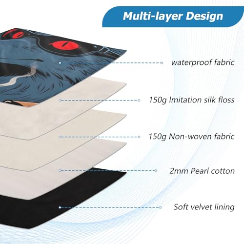 Cool Wolves Fox Black 15-16 Inch Quilted Laptop Sleeve Case Soft Notebook Protector Bag Computer Carrying Case - color: Cool Wolves Fox Black, size: Large