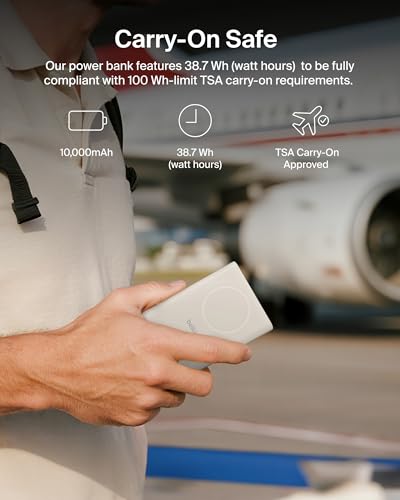 Belkin 10000mAh Qi2.2 25W MagSafe Power Bank with Kickstand and Display | Wireless Charging Battery Pack, iPhone 17, Air, Pro, Pro Max, Google Pixel 10, Digital Battery Display, Magnetic - color: Sand