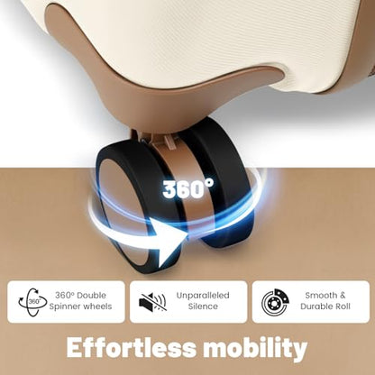 3-Piece Luggage Set with Carry On Luggage Set 22x14x9 Airline Approved, ABS Hardside Suitcase with 8 Spinner Wheels & TSA Lock, Expandable Suitcase for Men & Women (20/TB/DB Beige) - color: Beige, size: (20/DB/TB)-Expandable