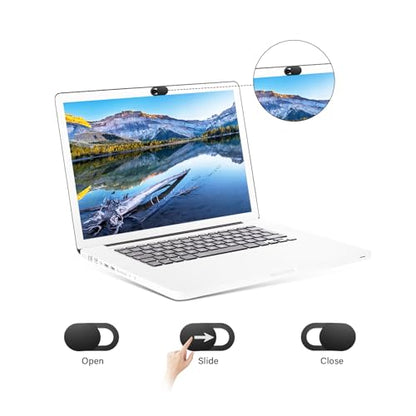 ZUCUCUC Laptop Camera Cover Slide, Camera Cover Slide, 6 Pack Ultra Thin Webcam Cover Slide for Laptop, Tablet, Desktop, PC, Smartphone, Protect Your Privacy and Security(Black) - color: Black (Small 6 Pcs)