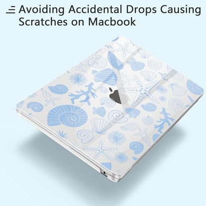 for New MacBook Pro 14 inch Case 2026 2025 M5 2024 M4 2023 Release– Aesthetic Cute Design Ultra Thin Clear Laptop Shell 6-in-1 Bundle with TPU Keyboard Cover & OTG Adapters, Shell - color: Shells and Conches