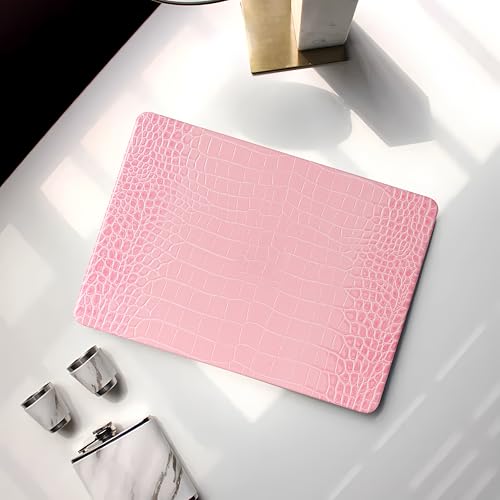 Crocodile Case for MacBook Air 13 inch 2026-2022 M5/M4/M3/M2 Logo Cutout | Model A3449 A3240 A3113 A2681, Texture Crocodile Aligator Skin Snakeskin PU Leather Hardshell & Keyboard Cover, Sakura Pink - color: ## Sakura Pink Crocodile