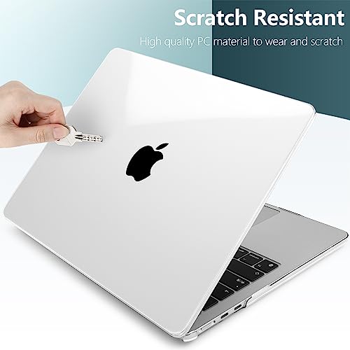 for MacBook Air 15 Inch Case M5 M4 M3 M2 (2026-2023) A3448 A3241 A3114 A2941, Protective Hard Shell Cover Compatible with Touch ID & Liquid Retina Display - Crystal Clear - color: Crystal Clear