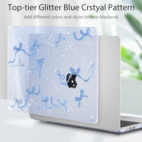 Tuiklol for MacBook Air 13 inch Case M5 2026 M4 2025 M3 2024 M2 2022 Release Model A3449 A3240 A3113 A2681,Plastic Hard Shell Cover for MacBook Air 13.6 with Touch ID, Blue Bow - color: Blue bow