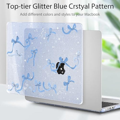 Tuiklol for MacBook Air 13 inch Case M5 2026 M4 2025 M3 2024 M2 2022 Release Model A3449 A3240 A3113 A2681,Plastic Hard Shell Cover for MacBook Air 13.6 with Touch ID, Blue Bow - color: Blue bow