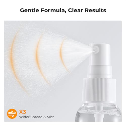 K&F Concept 15CM+40CM Microfiber Cleaning Cloths with 60ML Screen Cleaner for Cleaning Camera Lenses, Glasses, Screens, Cell Phone, Eyeglasses, LCD TV Screens, Tablets