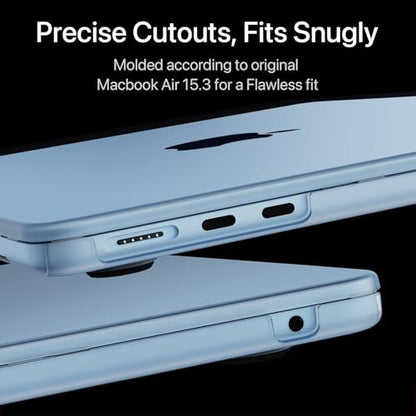 Soonjet Invisible Armor for MacBook Air 15 inch Case M5 M4 M3 M2 2026-2023 | 100% Color Match, Sky Blue Clear Matte, Protective Hard Shell, Anti Fingerprint & Scratch, Ultra Thin, Close Seamlessly - color: Sky Blue Clear