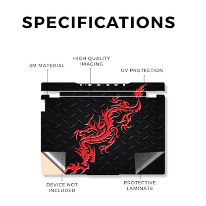 Laptop Skin Compatible with Lenovo Legion 5 Gaming Laptop (15IRX9) 2024 - Red Dragon - Premium 3M Vinyl Protective Wrap Decal Cover - Easy to Apply | Crafted in the USA - color: Red Dragon, size: Legion 5 Gaming (15IRX9) 2024 Top Skin Only, style: Matte F